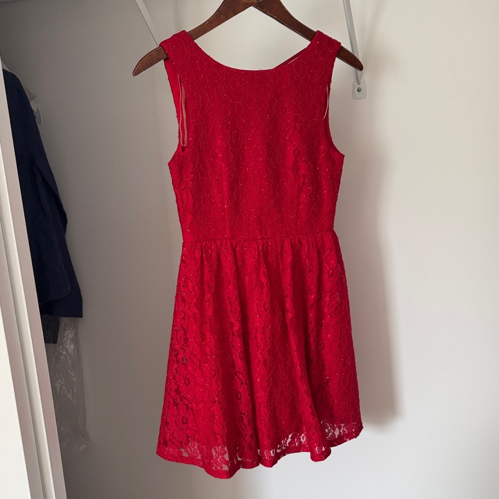 Speechless Scarlet Lace Mini Dress
